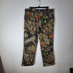 Mossy Oak Mens Camo 5-Pocket Pants 36/32 Break-Up Country Print 100% Cotton Dura